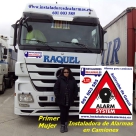 primer mujer instaladora de alarmas para camiones